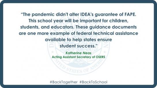 Quote reaffirming importance of IDEA this school year from acting OSERS secretary